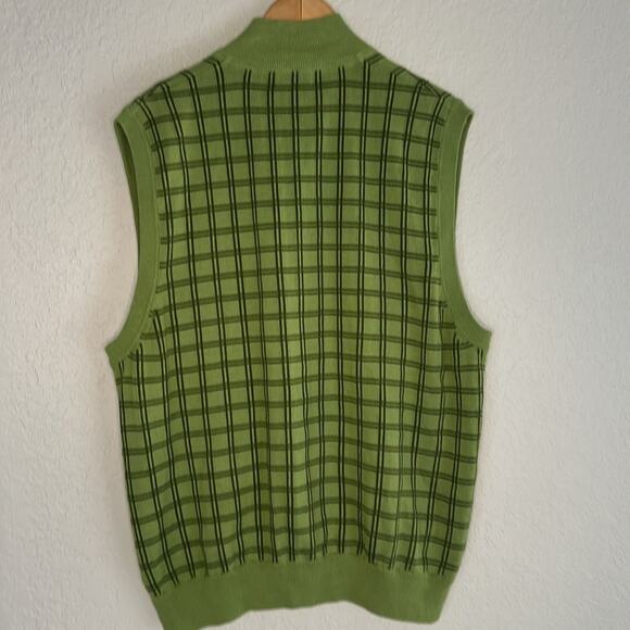 Alan Flusser Golf Plaid Sweater Vest Preppy Caddyshack Large Outdoor 1/4 Zip - Picture 7 of 8